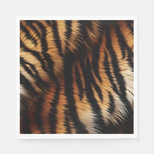 Serviette En Papier Safari Tigre noir orange (Devant)