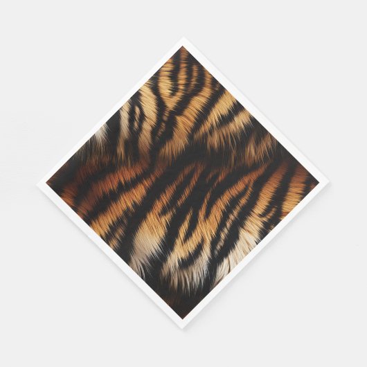 Serviette En Papier Safari Tigre noir orange (Coin)