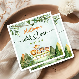 Serviette En Papier Safari Wild One 1er anniversaire