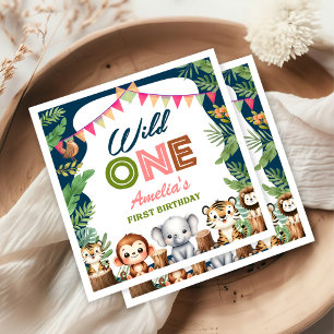Serviette En Papier Safari Wild One 1er anniversaire
