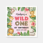 Serviette En Papier Safari Wild One 1er anniversaire (Devant)