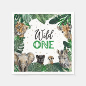 Serviette En Papier Safari Wild un 1er anniversaire (Devant)