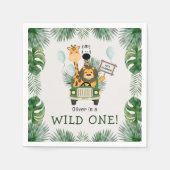 Serviette En Papier Safari Wild Un 1er Anniversaire Papier de fête Nap (Devant)