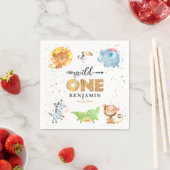 Serviette En Papier Safari Wild Un Annithday Napkins (En situation)