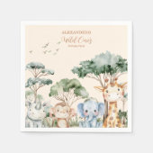 Serviette En Papier Safari Wild Un Anniversaire (Devant)