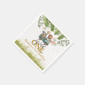 Serviette En Papier Safari Wild Un premier anniversaire (Coin)