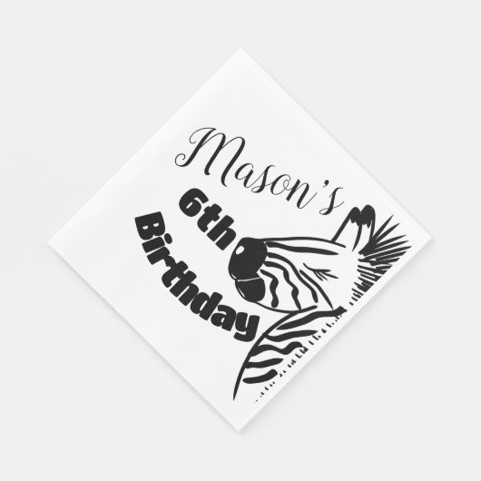 Serviette En Papier Safari Zebra Fête Main Drathday (Coin)