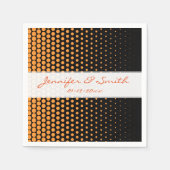 Serviette En Papier Saffron Polka Dot Noir moderne (Devant)