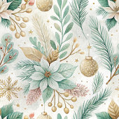 Serviette En Papier Sage and Gold Napkins Élégant Noël Floral