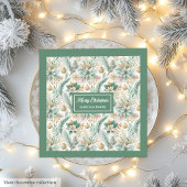 Serviette En Papier Sage and Gold Napkins Élégant Noël Floral