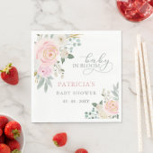 Serviette En Papier Sage Baby en Fleur Rose Floral Baby shower fille (En situation)
