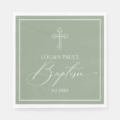 Serviette En Papier Sage Baptism elegant napkin (Devant)