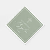 Serviette En Papier Sage Baptism elegant napkin (Coin)