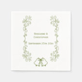 Serviette En Papier Sage Bells Scrollwork Mariage Réception (Devant)