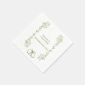 Serviette En Papier Sage Bells Scrollwork Mariage Réception (Coin)
