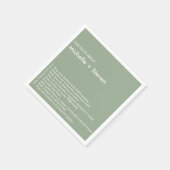 Serviette En Papier Sage Chic minimal | FUN FACT MARIAGE (Coin)