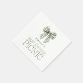 Serviette En Papier Sage En vichy Bow Nom Baby shower Pique-nique (Coin)