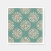 Serviette En Papier Sage et sable rétro Ornat Floral Polka Dot Mandala (Devant)