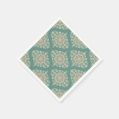 Serviette En Papier Sage et Sable Rétro Orné Mandala Damassé Découpage (Coin)