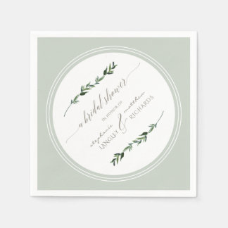 Serviette En Papier Sage Feuille de verdure Moderne Fête des mariées s