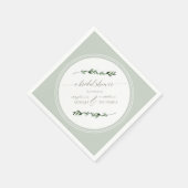 Serviette En Papier Sage Feuille de verdure Moderne Fête des mariées s (Coin)