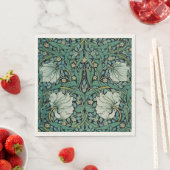 Serviette En Papier Sage Floral William Morris (En situation)