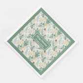 Serviette En Papier Sage Green and Gold Napkins Elegant Holiday Table (Coin)