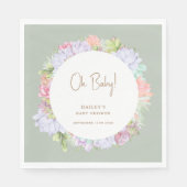 Serviette En Papier Sage Green Boho Cactus Désert Oh Baby shower (Devant)