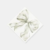 Serviette En Papier Sage Green Bow Baby Shower (Coin)