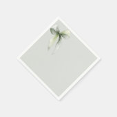 Serviette En Papier Sage Green Bow Gingham Baby Shower (Coin)