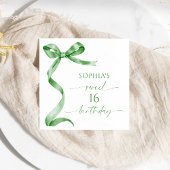 Serviette En Papier Sage Green Bow Sweet 16 Anniversaire