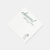 Serviette En Papier Sage Green Cheers Élégant Mariage personnalisé (Coin)