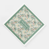 Serviette En Papier Sage Green Custom Napkins Fêtes Personnalisées (Coin)