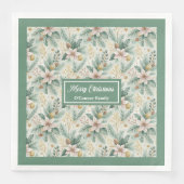 Serviette En Papier Sage Green Custom Napkins Fêtes Personnalisées (Devant)