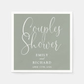 Serviette En Papier Sage Green Élégant Couples Wedding shower nuptial (Devant)