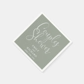 Serviette En Papier Sage Green Élégant Couples Wedding shower nuptial (Coin)