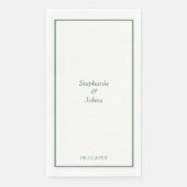 Serviette En Papier Sage Green Élégant Nom personnalisé Mariage modern (Devant)