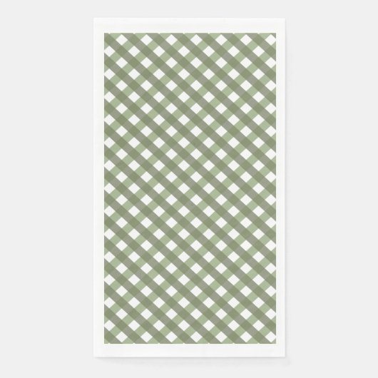 Serviette En Papier Sage Green En vichy Motif (Devant)