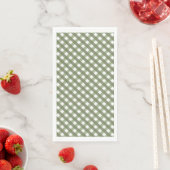 Serviette En Papier Sage Green En vichy Motif (En situation)