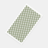 Serviette En Papier Sage Green En vichy Motif (Coin)