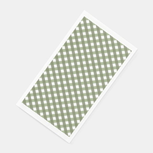 Serviette En Papier Sage Green En vichy Motif (Coin)