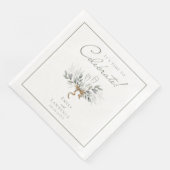 Serviette En Papier Sage Green Eucalyptus Dîner Champagne (Coin)