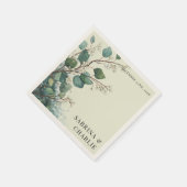 Serviette En Papier Sage Green Eucalyptus Elegant Foliage Wedding  (Coin)