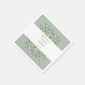 Serviette En Papier Sage Green Eucalyptus Together Forever Wedding (Coin)