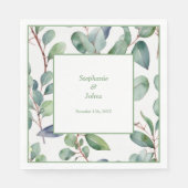 Serviette En Papier Sage Green Eucalyptus Verdure Art Simple Mariage (Devant)