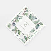 Serviette En Papier Sage Green Eucalyptus Verdure Art Simple Mariage (Coin)