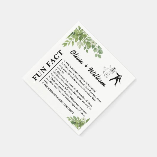 Serviette En Papier Sage Green Feuille Verdure Fun Fun Mariage (Coin)