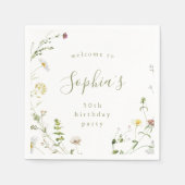 Serviette En Papier Sage Green Fleur sauvage Rustic Boho N'importe que (Devant)