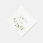 Serviette En Papier Sage Green Fleur sauvage Rustic Boho N'importe que (Coin)