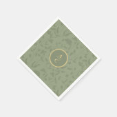 Serviette En Papier Sage Green Floral (Coin)